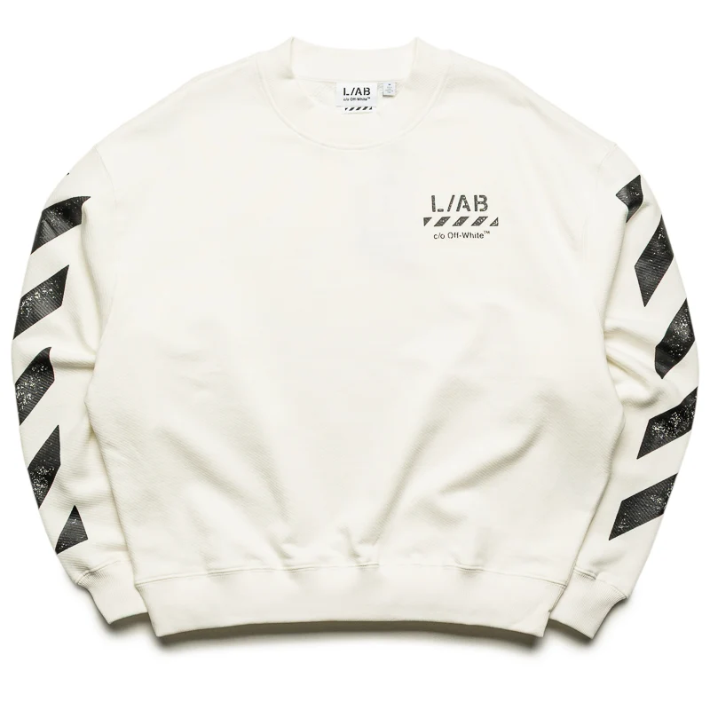 L/AB c/o Off-White Diagonal Crewneck - White