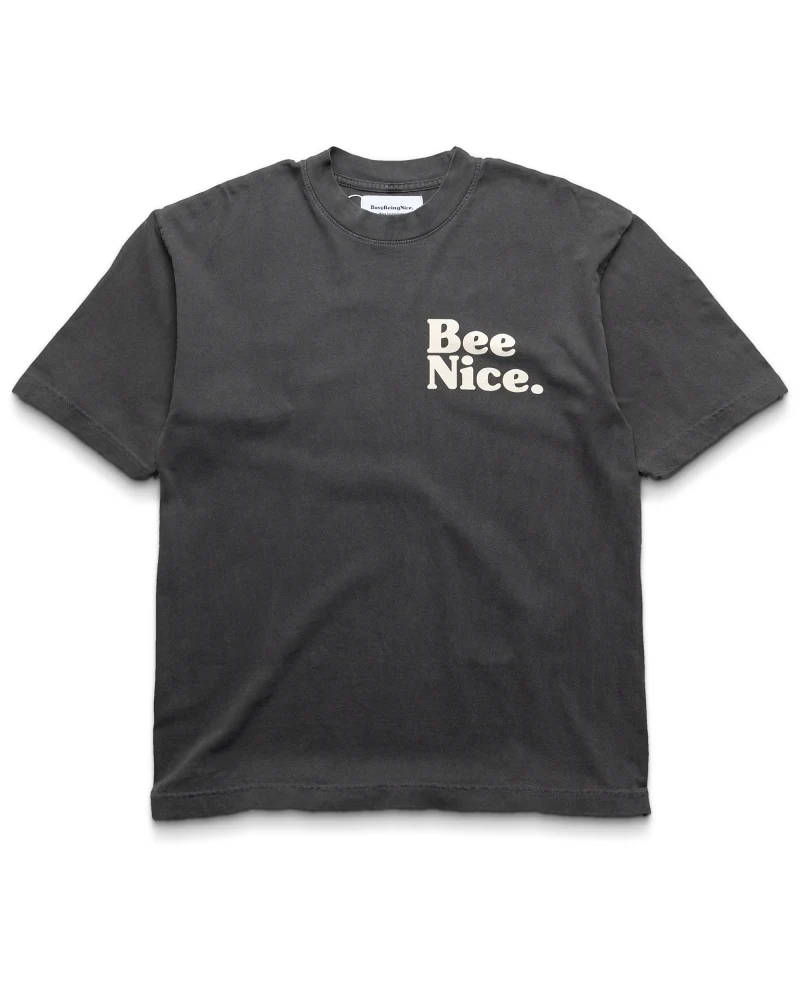 Politics Busy Being Nice Classic Tee - Vintage Black/Cream