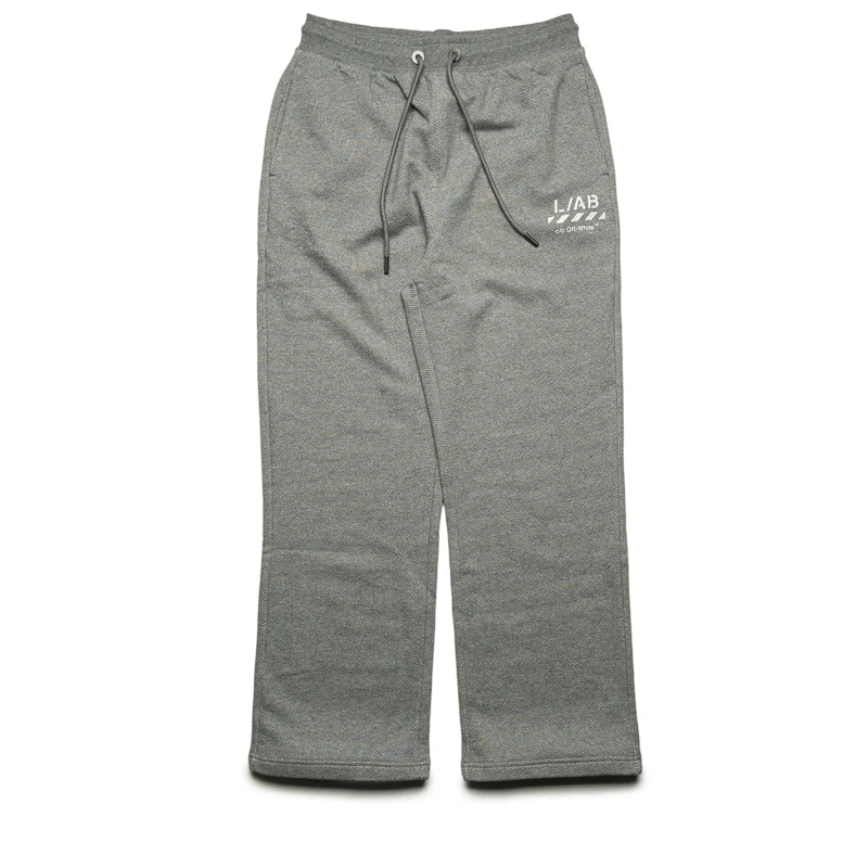 L/AB c/o Off-White Core Diagonal Relaxed Sweatpants - Heather Grey