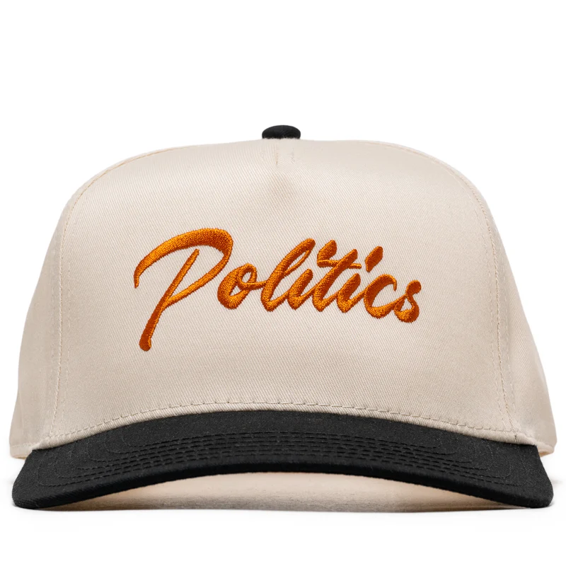 Politics Script A-Frame Snapback - Cream/Burnt Orange