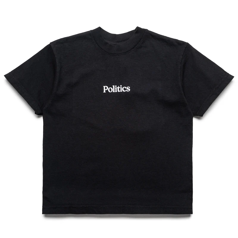 Kids Politics Serif Logo Tee - Black