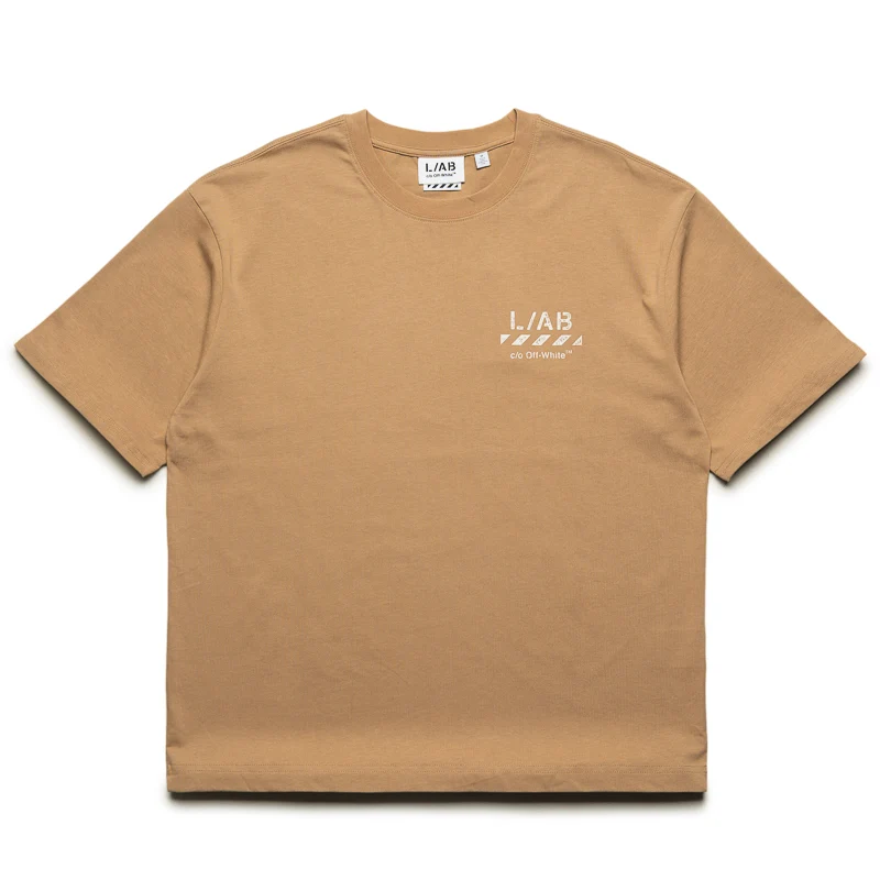 L/AB c/o Off-White Diagonal Oversized Tee - Cornstalk