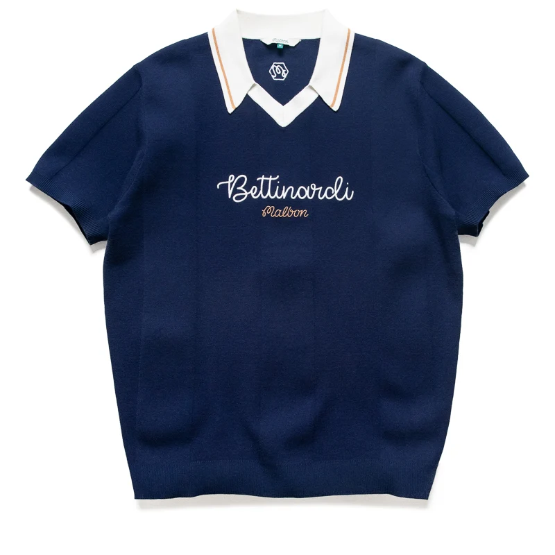 Malbon Golf x Bettinardi Knit Polo - Maritime Blue