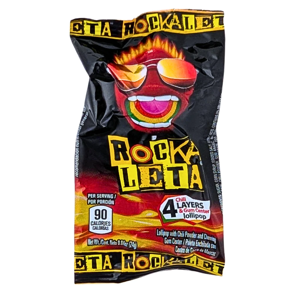 Candy Funhouse US Rockaleta Lollipop 4 Chilli Layers Gum Center - 24g
