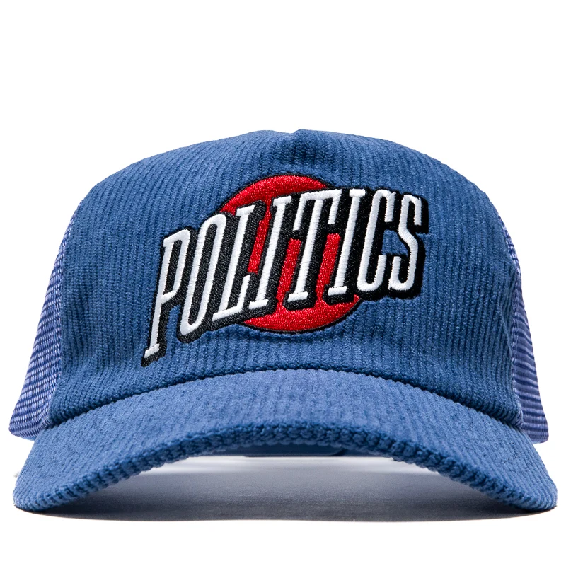 Politics Rise Corduroy Trucker Hat - Denim