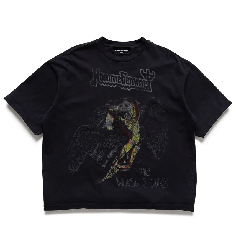Homme Femme Les Anges Tee - Black